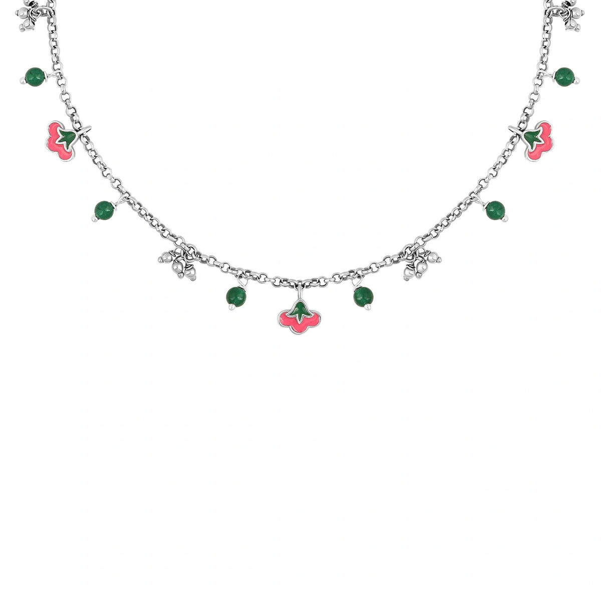 A Wildflower Pure 925 Silver Anklet for Women I 2 Pc