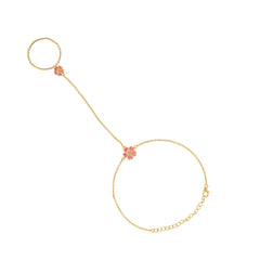 Pink Mist Flora Hathphool in 925 Silver with 22kt Gold Plated