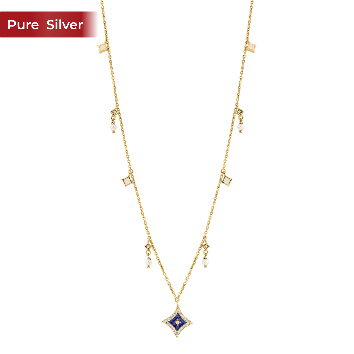 Roovi Nora 22kt Gold Plated Necklace in 925 Silver for Women