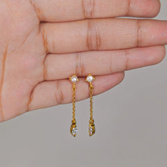 Shop Roovi Shine Long Earrings with Pearls