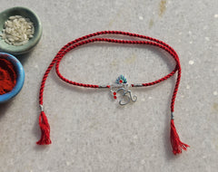 Roovi Om Krishna 925 Silver Rakhi with Roli Chawal