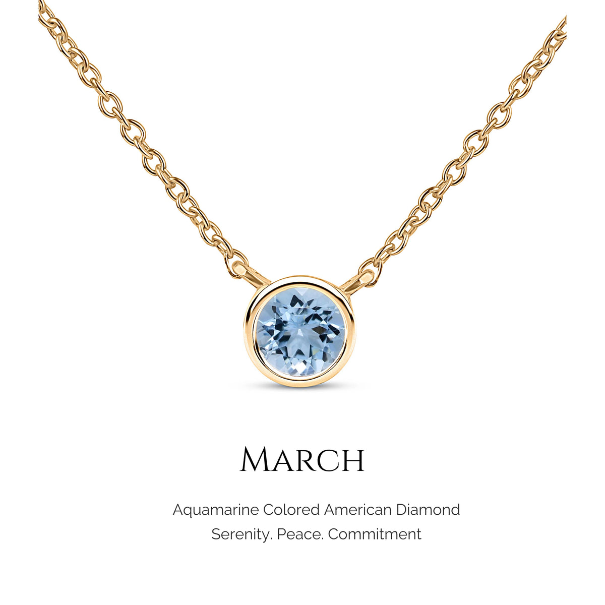 925 Sterling Silver Birthstone Necklace for Women & Girls | American Diamond Minimal Daily Wear Gift