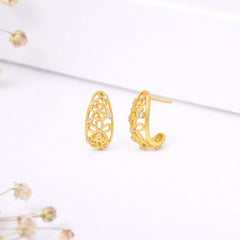 Roovi Floral Dreams 925 Silver Huggies Earrings