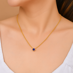 Roovi 925 Silver Birthstone Necklace with American Diamond I Gift For Women & Girls