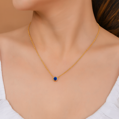 Roovi 925 Silver Birthstone Necklace with American Diamond I Gift For Women & Girls