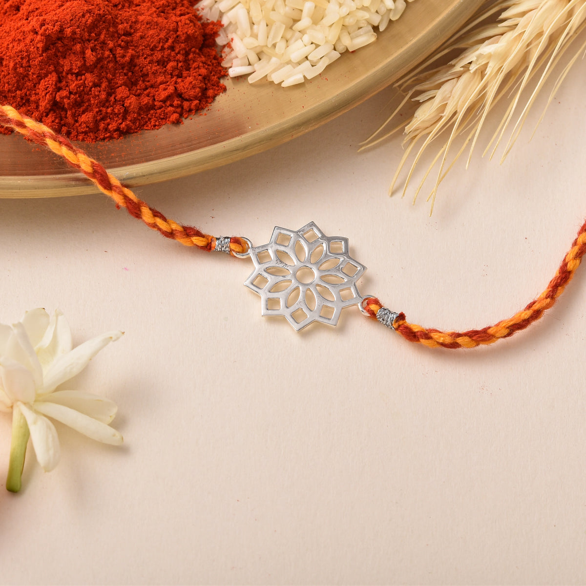 Roovi  925 Silver Chakra Rakhi for Brother