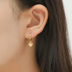 Heart Beat 925 Silver Hoops with 22kt Gold Plating