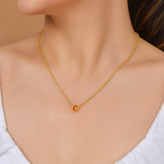 Roovi 925 Silver Birthstone Necklace with American Diamond I Gift For Women & Girls