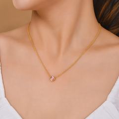 Roovi 925 Silver Birthstone Necklace with American Diamond I Gift For Women & Girls