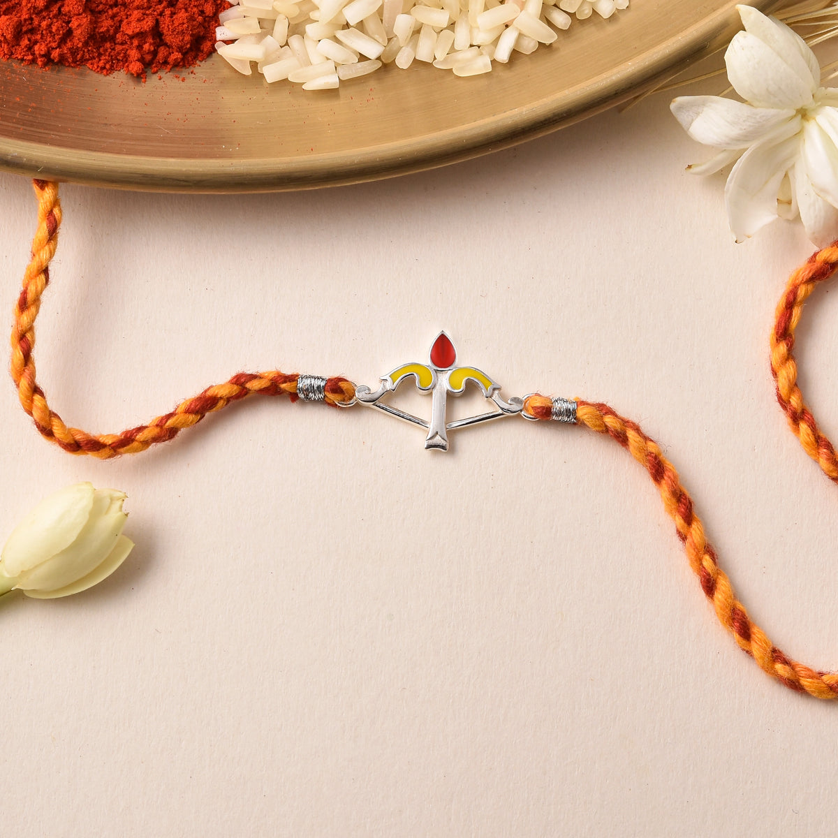 Roovi 925 Silver Ram Dhanush Rakhi for brother