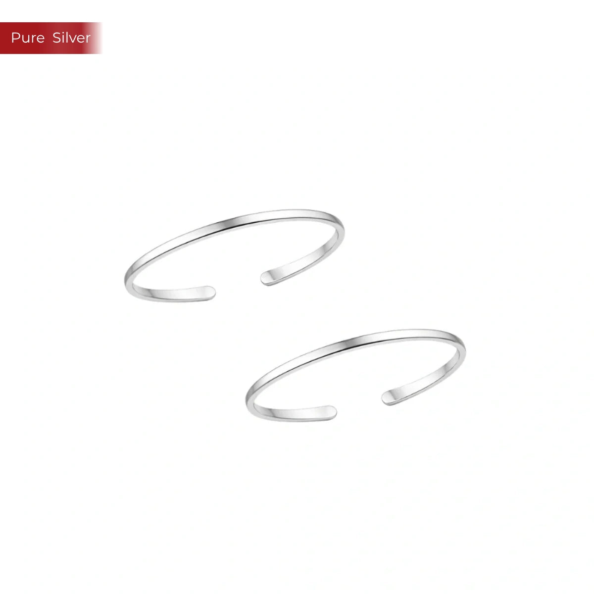 Roovi Most Comfy 925 Sterling Silver Thin Band Toe Ring for Women | Adjustable Lightweight Minimal Daily
