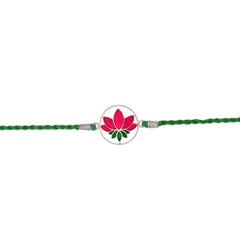 Roovi 925 Silver Lotus Rakhi I Raksha Bandhan Rakhi for Brother I Gift for Men & Boys I 925 Hallmark