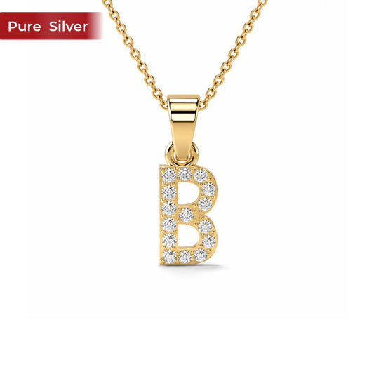 Roovi 925 Silver Wear Your Luck Initial Pendant With Necklace Chain