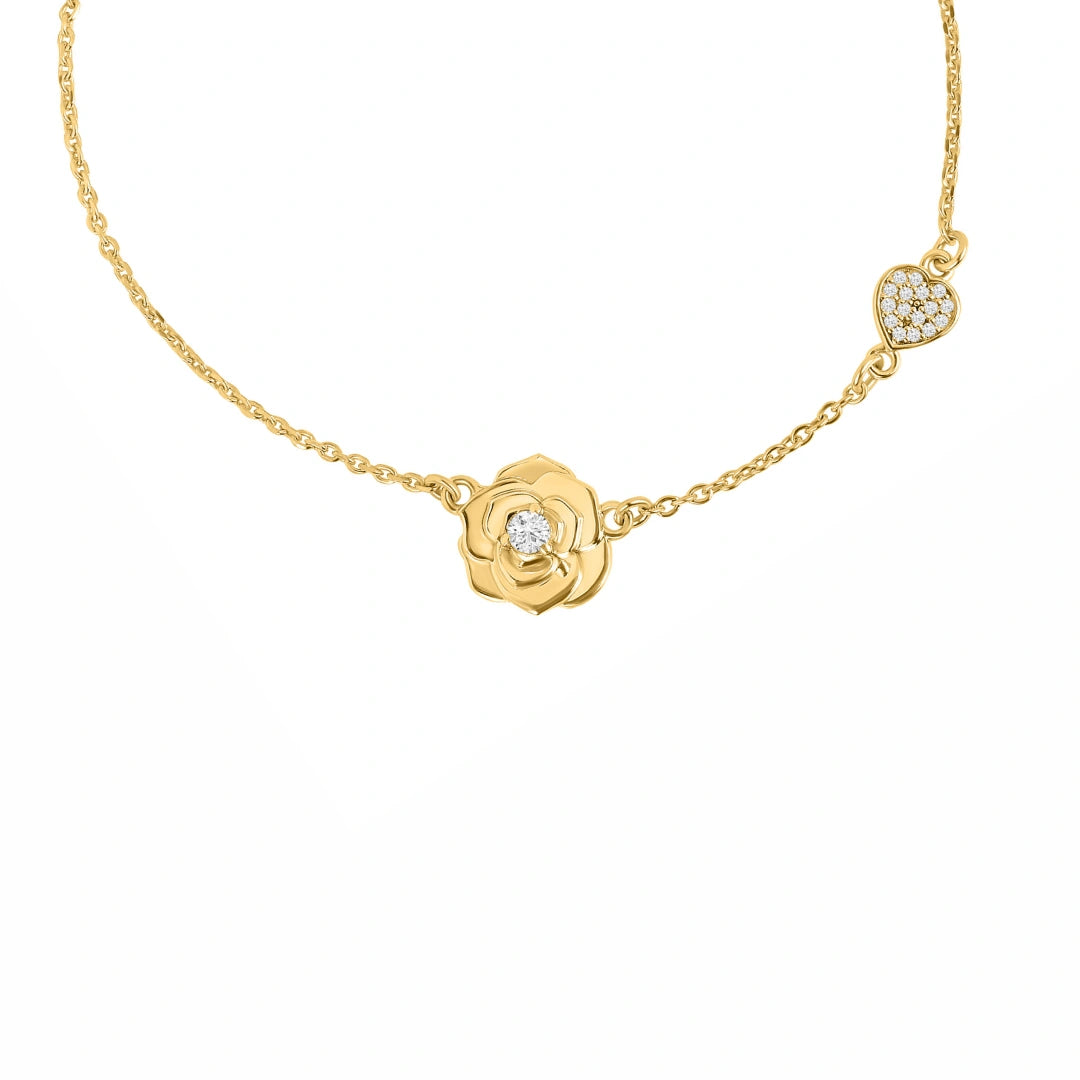 A Classic Rose Pure 925 Silver Bracelet