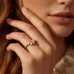 Love & Bow 925 Silver AD Ring for Women & girls I Adjustable Size