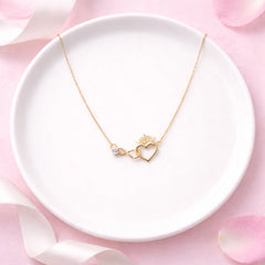 Infinity Heart 925 Silver Necklace with 22kt Gold Plated