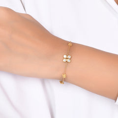 Shop 925 Silver Butterfly Bracelet with Zircon and Gold Plated Finish