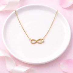 For A Cutie Infinity Necklace in 925 Silver with 22kt Gold Plated