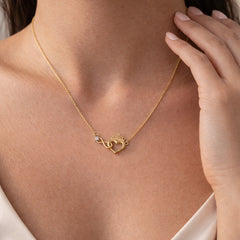 Infinity Heart 925 Silver Necklace with 22kt Gold Plated