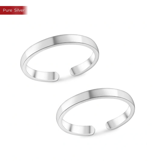 Roovi 925 Sterling Silver Thick Band Toe Ring for Women | Lightweight Minimal Everyday Wear