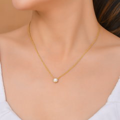 Roovi 925 Silver Birthstone Necklace with American Diamond I Gift For Women & Girls