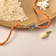 Roovi 925 Silver Omtrishul Rakhi for brother