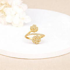 Magnolia 925 Silver American Diamond Ring I Adjustable size