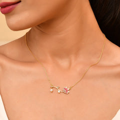 Lotus Blush 925 Silver Necklace with Meenakari