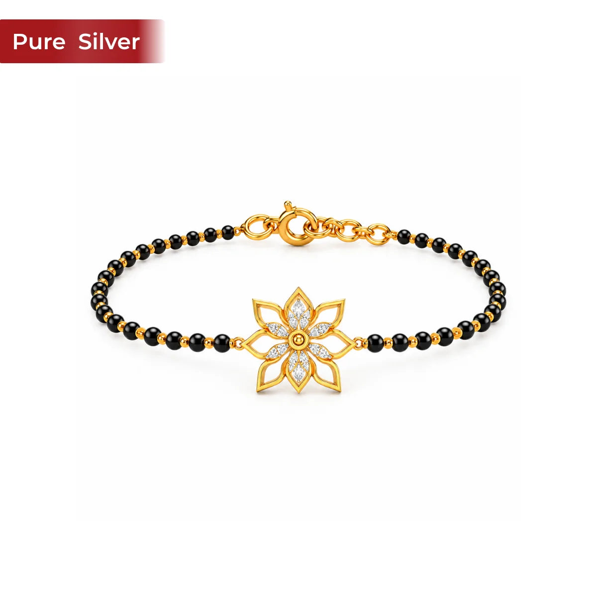 Roovi Dreamy Floral 925 Sterling Silver Mangalsutra Bracelet