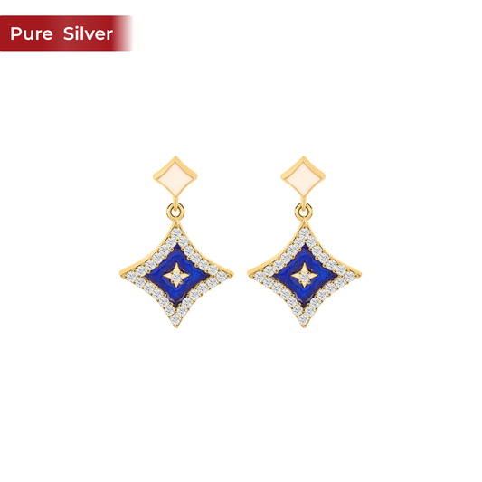 Roovi Elara 925 Sterling Silver Drop Earrings with 22KT Gold Plated