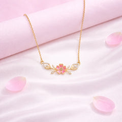 Sweet Blossom 925 Silver Flora Necklace with 22kt Gold Plating