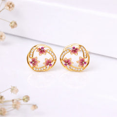 Roovi Lotus Bloom Pure 925 Silver Party Wear Stud Earrings For Women