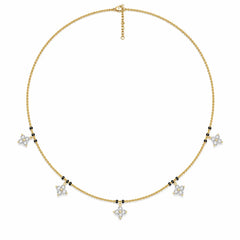 Clover Drop Lab Diamond Mangalsutra in 18kt Gold Vermeil