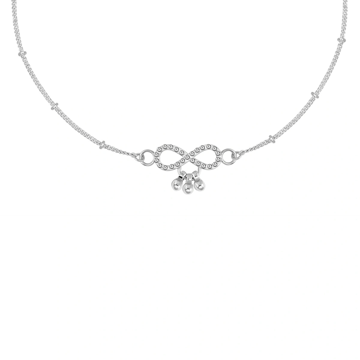 Desi Girl Infinity 925 Silver Anklet for Women I 2 Pc