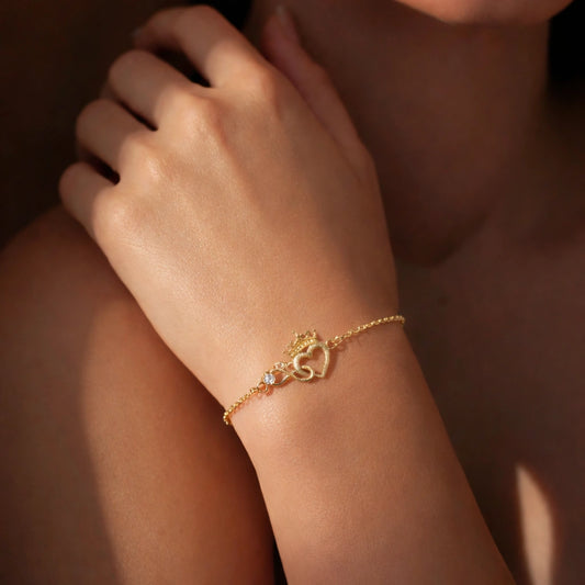 Infinity Heart Pure 925 Silver Bracelet