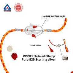 Roovi Real 925 Silver Ganesh Rakhi for Brother