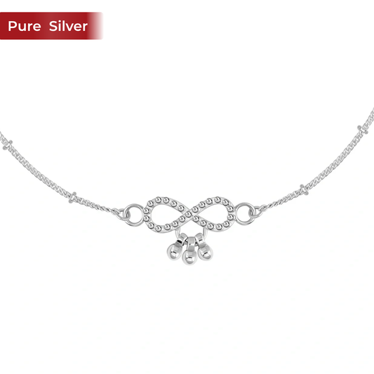 Desi Girl Infinity 925 Silver Anklet for Women I 1 Pc