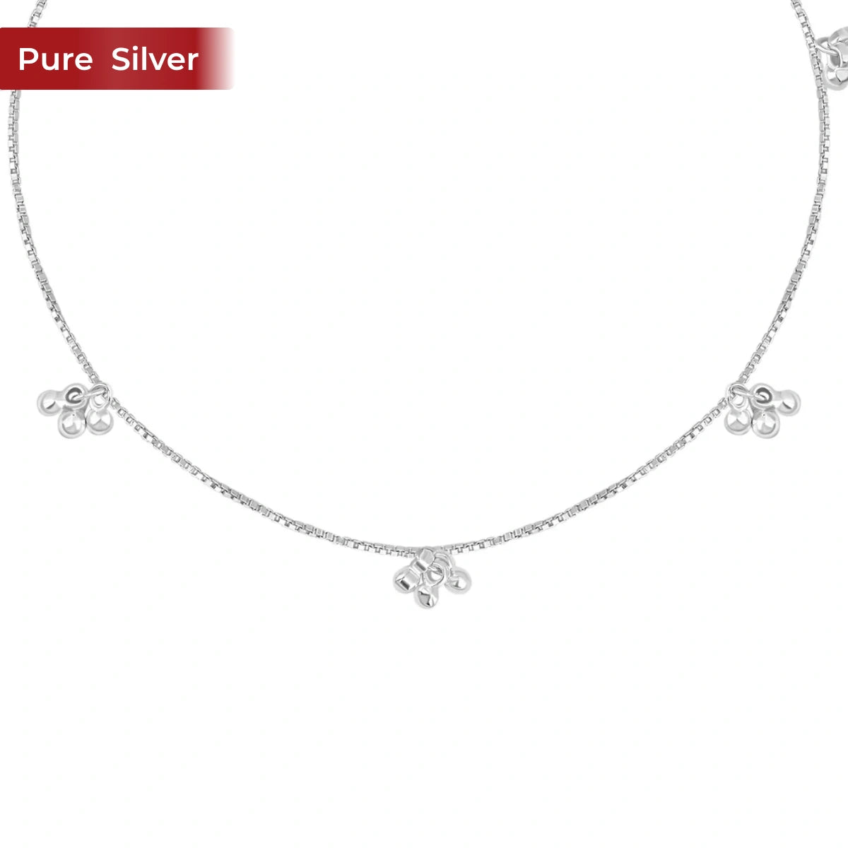 Classic Ghungroo 925 Silver Anklet for Women I 2 Pc
