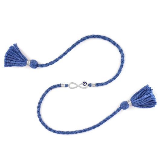 Roovi 925 Silver Evil Eye Infinity Rakhi For Brother