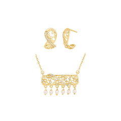 Desi Look in Office 925 Silver Necklace & Earring Combo