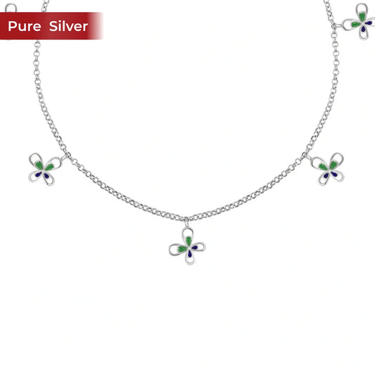 Dance of Butterflies 925 Silver Anklet for Women I 2 Pc