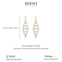 Dilruba Chandelier Earrings in 925 Silver