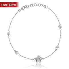 Roovi Floral Drama Silver Anklet in 925 Silver I 2 Piece I Chandi ki Payal