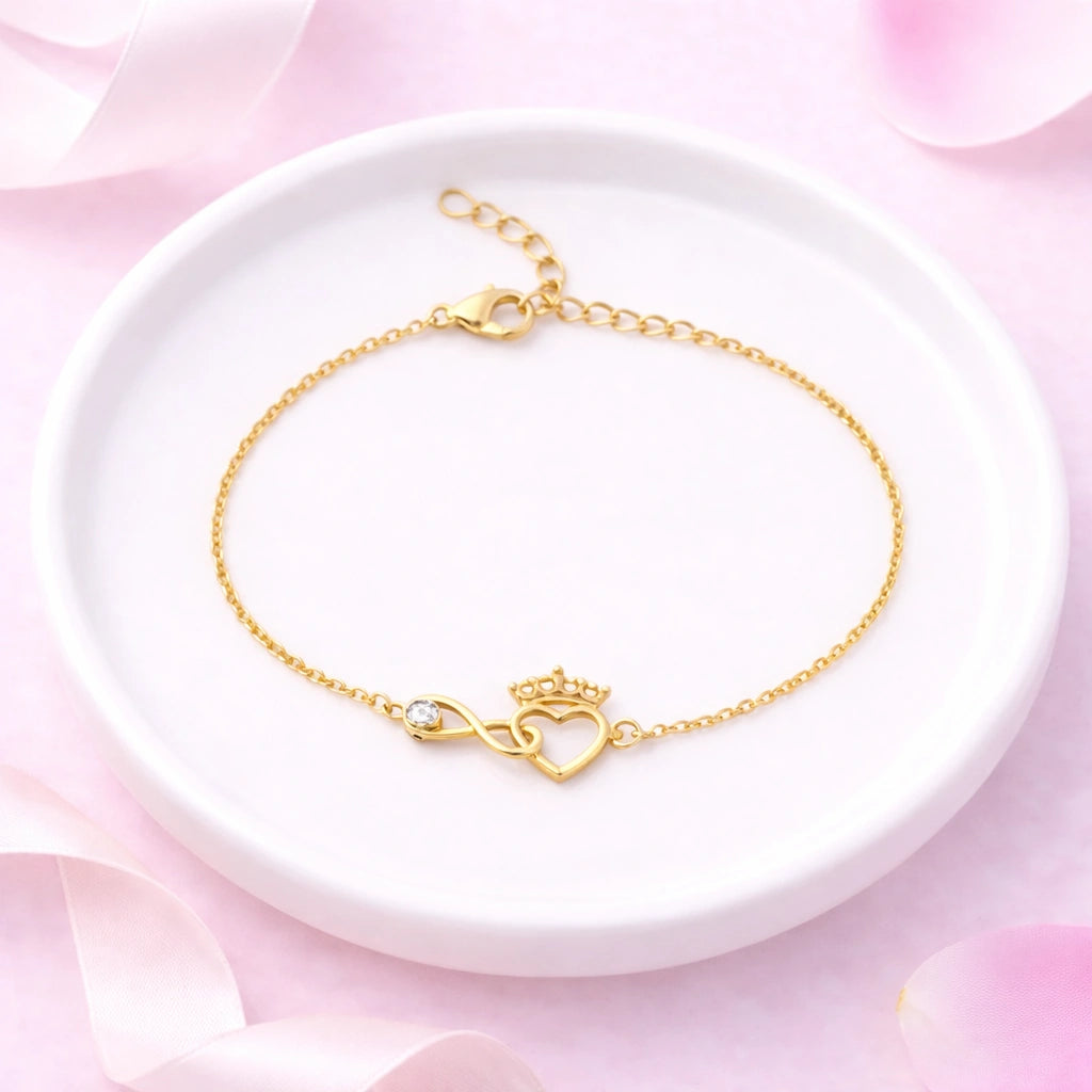 Infinity Heart Pure 925 Silver Bracelet