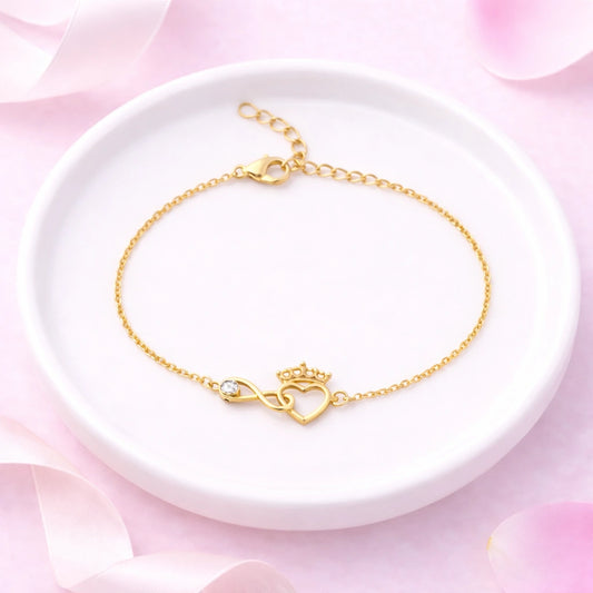 Infinity Heart Pure 925 Silver Bracelet