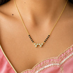 Roovi Ziya Lab Diamond Mangalsutra in 18kt Gold Vermeil