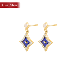 Roovi Elara 925 Sterling Silver Drop Earrings with 22KT Gold Plated