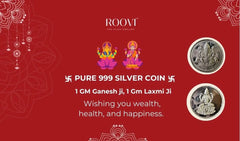 Roovi 999 Pure Silver Lakshmi Ji (1 gm) & Ganesh Ji (1 gm) Coin