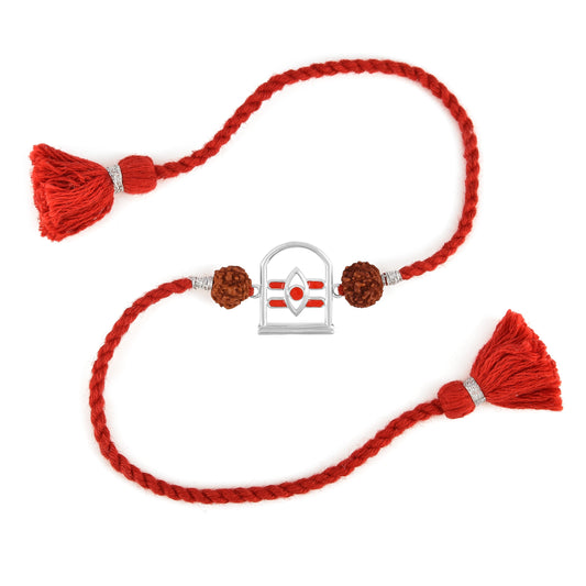Roovi 925 Silver Trinetra Shiva Rakhi For Brother