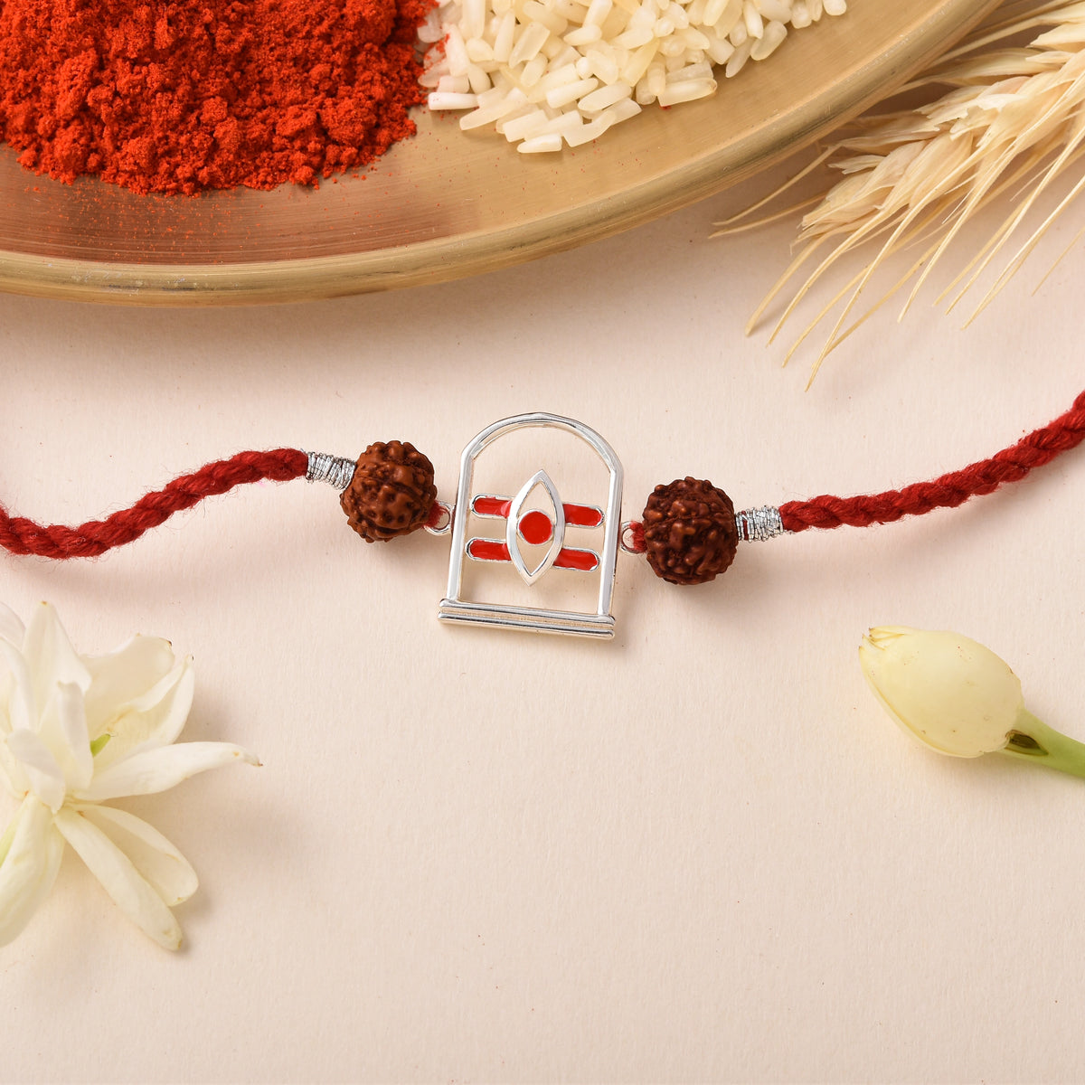 Roovi 925 Silver Trinetra Shiva Rakhi For Brother